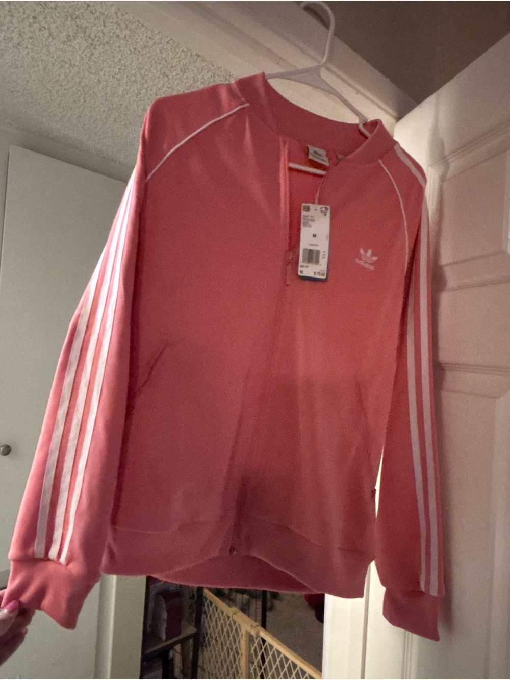 adidas Pink Trefoil Full-Zip Hoodie
